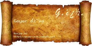 Geyer Éva névjegykártya